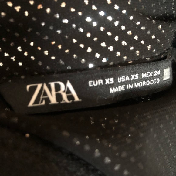 Zara Black & Silver Glitter Long Sleeve Dress 🔥 - Picture 9 of 10